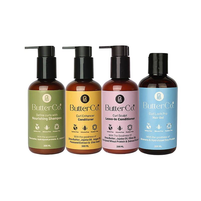 ButterCo. The Complete Curl Kit Combo ( Shampoo +Conditioner + Leave-in-Conditioner + Hair Gel ) Combo